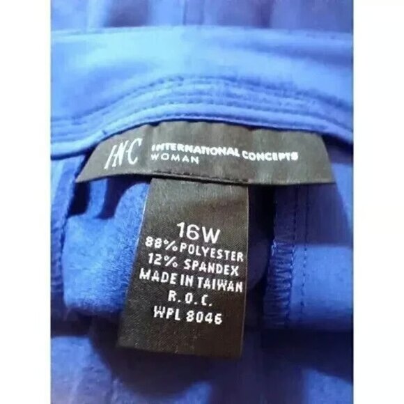 INC International Women's Blue Faux Suede Skirt Snap Front Size 16W Retail $99 - Picture 5 of 5